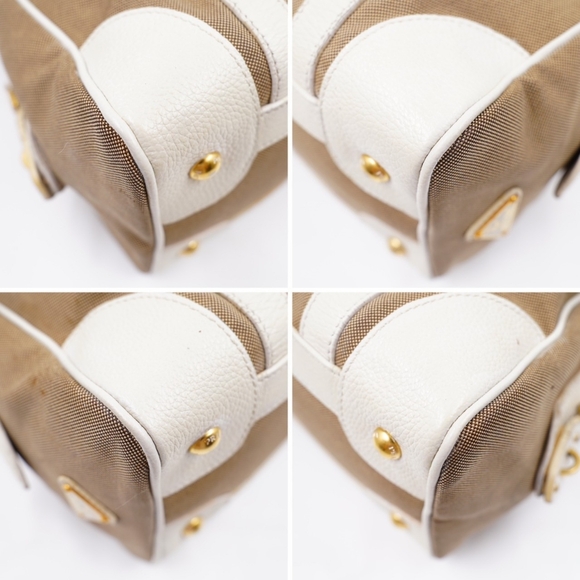 AZ05❤️ PRADA Jacquard Logo Tote Corda Talco - Picture 12 of 15